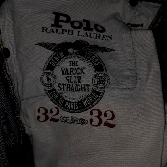 NWOT Polo Ralph Lauren Men's Varick Dark Blue Denim Jeans Slim/Straight Fit - Picture 8 of 9